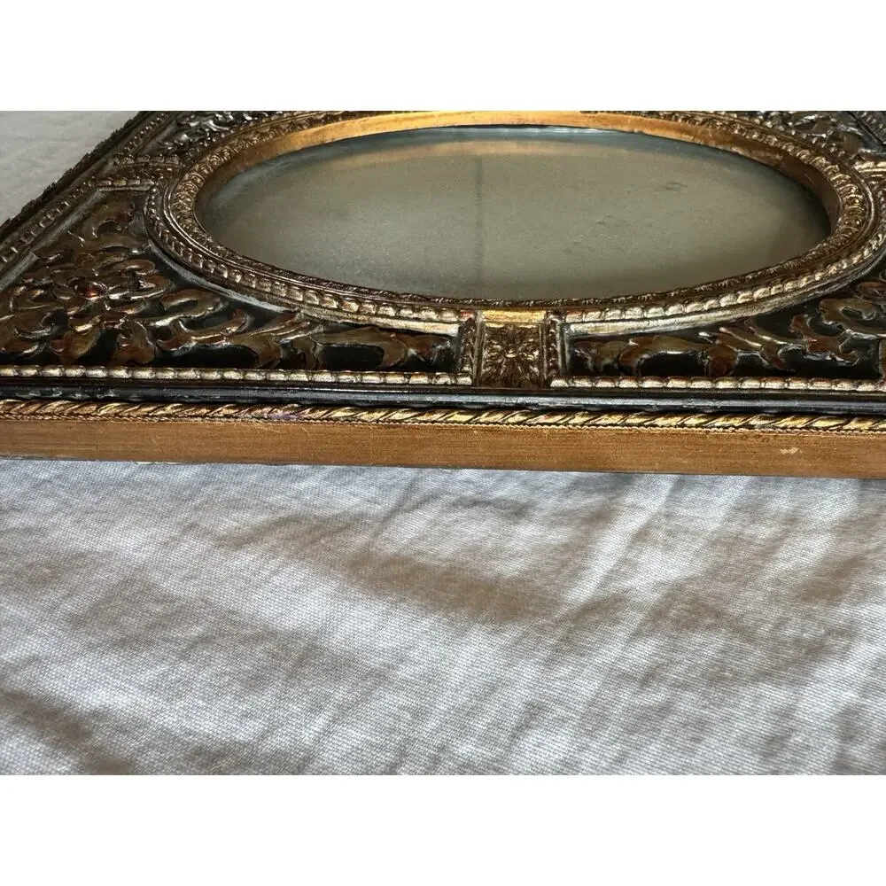Ornate Black Gold Oval Photo Frame Rococo Scroll Decor 7.5x 9.5 Home Decor - Picture 5 of 6